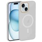 For iPhone 15 Translucent Frosted Skin PC MagSafe Phone Case(White) - 1