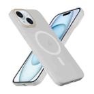 For iPhone 15 Translucent Frosted Skin PC MagSafe Phone Case(White) - 3