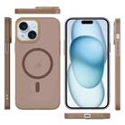 For iPhone 15 Translucent Frosted Skin PC MagSafe Phone Case(Desert Gold) - 2