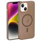 For iPhone 14 Plus Translucent Frosted Skin PC MagSafe Phone Case(Desert Gold) - 1