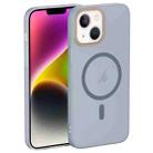 For iPhone 14 Translucent Frosted Skin PC MagSafe Phone Case(Sierra Blue) - 1