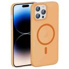 For iPhone 14 Pro Translucent Frosted Skin PC MagSafe Phone Case(Orange) - 1