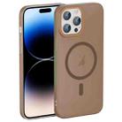 For iPhone 14 Pro Max Translucent Frosted Skin PC MagSafe Phone Case(Desert Gold) - 1