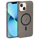 For iPhone 13 Translucent Frosted Skin PC MagSafe Phone Case(Black) - 1