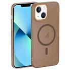 For iPhone 13 Translucent Frosted Skin PC MagSafe Phone Case(Desert Gold) - 1
