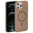 For iPhone 12 Pro Max Translucent Frosted Skin PC MagSafe Phone Case(Desert Gold) - 1