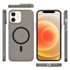 For iPhone 12 Translucent Frosted Skin PC MagSafe Phone Case(Black) - 2