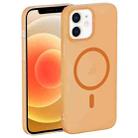 For iPhone 12 Translucent Frosted Skin PC MagSafe Phone Case(Orange) - 1