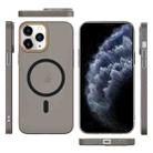 For iPhone 11 Pro Max Translucent Frosted Skin PC MagSafe Phone Case(Black) - 2