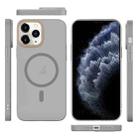 For iPhone 11 Pro Max Translucent Frosted Skin PC MagSafe Phone Case(Grey) - 2