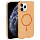 For iPhone 11 Pro Max Translucent Frosted Skin PC MagSafe Phone Case(Orange) - 1