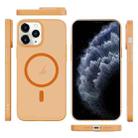 For iPhone 11 Pro Max Translucent Frosted Skin PC MagSafe Phone Case(Orange) - 2