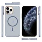 For iPhone 11 Pro Max Translucent Frosted Skin PC MagSafe Phone Case(Sierra Blue) - 2