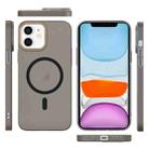 For iPhone 11 Translucent Frosted Skin PC MagSafe Phone Case(Black) - 2