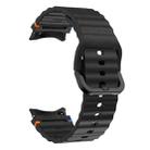 For Samsung Galaxy Watch FE / 7 / 6 / 5 / 4 xDfind Wavy Grain Stitched Colorful Buckle Silicone Watch Band(Black) - 3