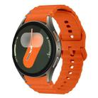 For Samsung Galaxy Watch FE / 7 / 6 / 5 / 4 xDfind Wavy Grain Stitched Colorful Buckle Silicone Watch Band(Orange) - 1