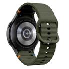 For Samsung Galaxy Watch FE / 7 / 6 / 5 / 4 xDfind Wavy Grain Stitched Colorful Buckle Silicone Watch Band(Army Green) - 2