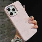 For iPhone 14 Pro Plain Leather Snake Texture PC MagSafe Phone Case(Pink) - 1