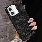 For iPhone 16 Plus Plain Leather Snake Texture PC MagSafe Phone Case(Black) - 1