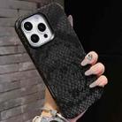 For iPhone 16 Pro Plain Leather Snake Texture PC MagSafe Phone Case(Black) - 1