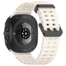 For Samsung Galaxy Watch Ultra 47mm xDfind Ocean Hole Dual Buckle Silicone Watch Band(Starlight) - 2