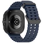 For Samsung Galaxy Watch Ultra 47mm xDfind Ocean Hole Dual Buckle Silicone Watch Band(Midnight Blue) - 2