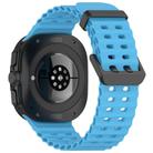 For Samsung Galaxy Watch Ultra 47mm xDfind Ocean Hole Dual Buckle Silicone Watch Band(Sky Blue) - 2