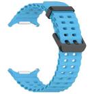 For Samsung Galaxy Watch Ultra 47mm xDfind Ocean Hole Dual Buckle Silicone Watch Band(Sky Blue) - 3