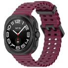 For Samsung Galaxy Watch Ultra 47mm xDfind Ocean Hole Dual Buckle Silicone Watch Band(Wine Red) - 1