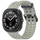 For Samsung Galaxy Watch Ultra 47mm xDfind Ocean Hole Dual Buckle Silicone Watch Band(Gray Green) - 1
