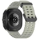 For Samsung Galaxy Watch Ultra 47mm xDfind Ocean Hole Dual Buckle Silicone Watch Band(Gray Green) - 2