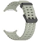 For Samsung Galaxy Watch Ultra 47mm xDfind Ocean Hole Dual Buckle Silicone Watch Band(Gray Green) - 3