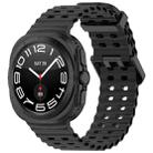 For Samsung Galaxy Watch Ultra 47mm xDfind Ocean Hole Dual Buckle Silicone Watch Band(Black) - 1