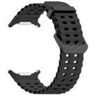 For Samsung Galaxy Watch Ultra 47mm xDfind Ocean Hole Dual Buckle Silicone Watch Band(Black) - 3