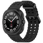 For Samsung Galaxy Watch Ultra 47mm xDfind Ocean Hole Dual Buckle Silicone Watch Band(Dark Gray) - 1