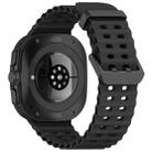 For Samsung Galaxy Watch Ultra 47mm xDfind Ocean Hole Dual Buckle Silicone Watch Band(Dark Gray) - 2