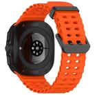 For Samsung Galaxy Watch Ultra 47mm xDfind Ocean Hole Dual Buckle Silicone Watch Band(Orange) - 2
