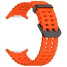 For Samsung Galaxy Watch Ultra 47mm xDfind Ocean Hole Dual Buckle Silicone Watch Band(Orange) - 3