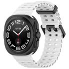 For Samsung Galaxy Watch Ultra 47mm xDfind Ocean Hole Dual Buckle Silicone Watch Band(White) - 1