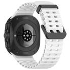For Samsung Galaxy Watch Ultra 47mm xDfind Ocean Hole Dual Buckle Silicone Watch Band(White) - 2