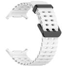 For Samsung Galaxy Watch Ultra 47mm xDfind Ocean Hole Dual Buckle Silicone Watch Band(White) - 3