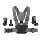 4 in 1 Quick Release Body Mount Belt Chest Strap with Mount & Screw(Grey) - 1