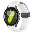 For Samsung Galaxy Watch7 / Watch FE 40mm xDfind Fold Magnetic Black Buckle Silicone Watch Band(White) - 1