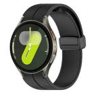 For Samsung Galaxy Watch7 / Watch FE 40mm xDfind Fold Magnetic Black Buckle Silicone Watch Band(Black) - 1