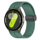 For Samsung Galaxy Watch7 / Watch FE 40mm xDfind Fold Magnetic Black Buckle Silicone Watch Band(Dark Green) - 1