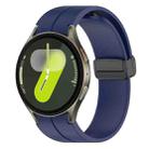 For Samsung Galaxy Watch7 / FE / 6 / 5 / 4 xDfind Fold Magnetic Black Buckle Silicone Watch Band(Midnight Blue) - 1
