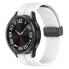 For Samsung Galaxy Watch6 / Watch6 Classic xDfind Fold Magnetic Black Buckle Silicone Watch Band(White) - 1