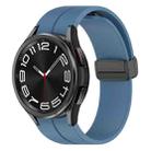 For Samsung Galaxy Watch6 / Watch6 Classic xDfind Fold Magnetic Black Buckle Silicone Watch Band(Blue) - 1