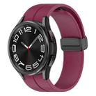 For Samsung Galaxy Watch6 / Watch6 Classic xDfind Fold Magnetic Black Buckle Silicone Watch Band(Wine Red) - 1