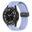 For Samsung Galaxy Watch6 / Watch6 Classic xDfind Fold Magnetic Black Buckle Silicone Watch Band(Light Purple) - 1